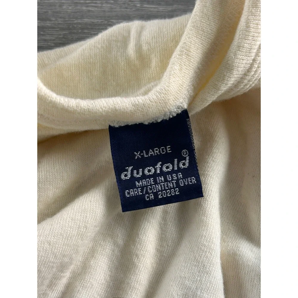 Vintage Duofold Thermal Shirt Mens XL Cream Wool Blend Long Sleeve Made in USA